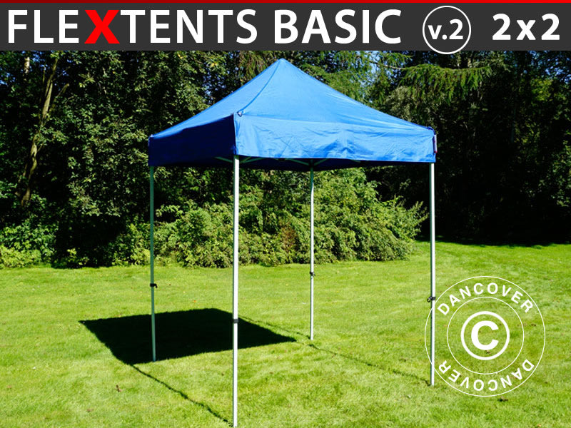 Foldetelt FleXtents Basic v.2, 2x2m Blå