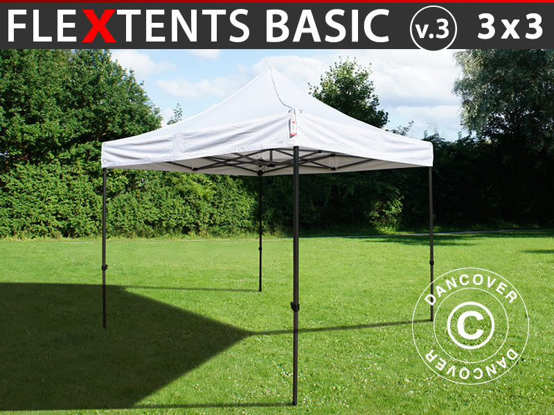 Foldetelt FleXtents Basic v.3, 3x3m Hvid
