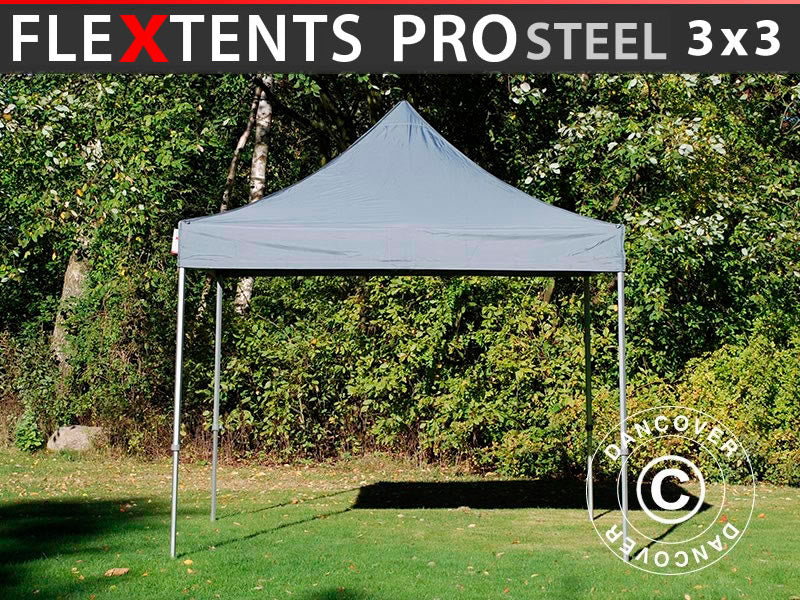 Foldetelt FleXtents PRO Steel 3x3m Grå