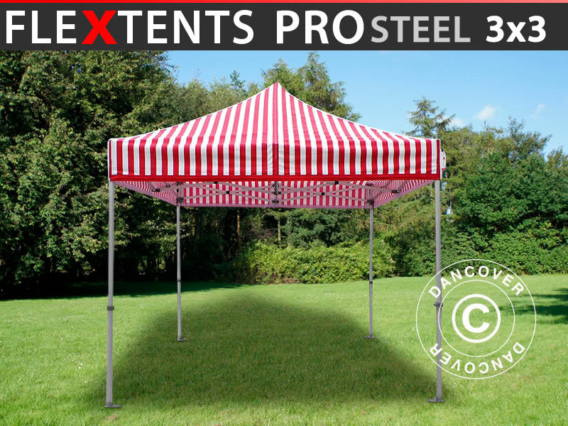 Foldetelt FleXtents PRO Steel 3x3m Stribet