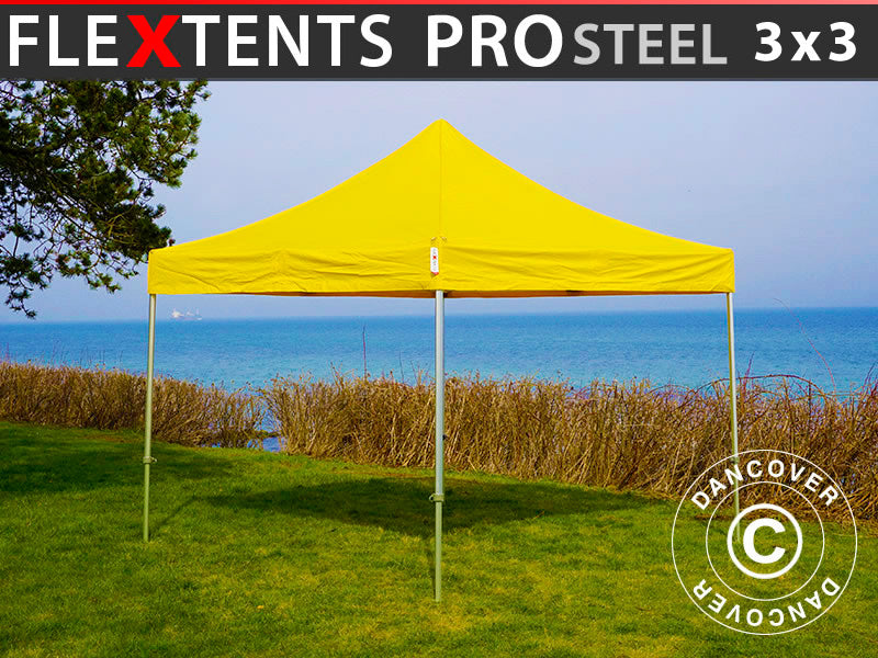 Foldetelt FleXtents PRO Steel 3x3m Gul