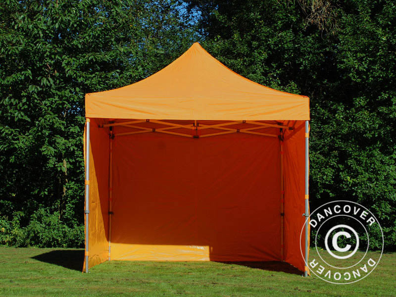 Foldetelt FleXtents PRO Steel 3x3m Orange, inkl. 4 sider