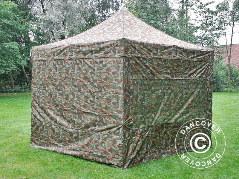 Foldetelt FleXtents PRO Steel 3x3m Camouflage/Militær, inkl. 4 sider