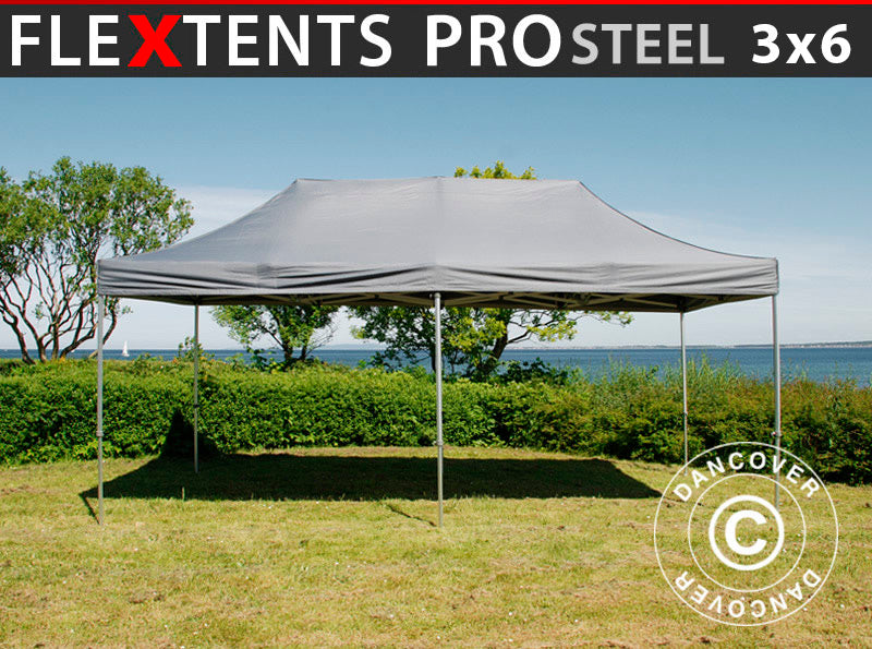 Foldetelt FleXtents PRO Steel 3x6m Grå