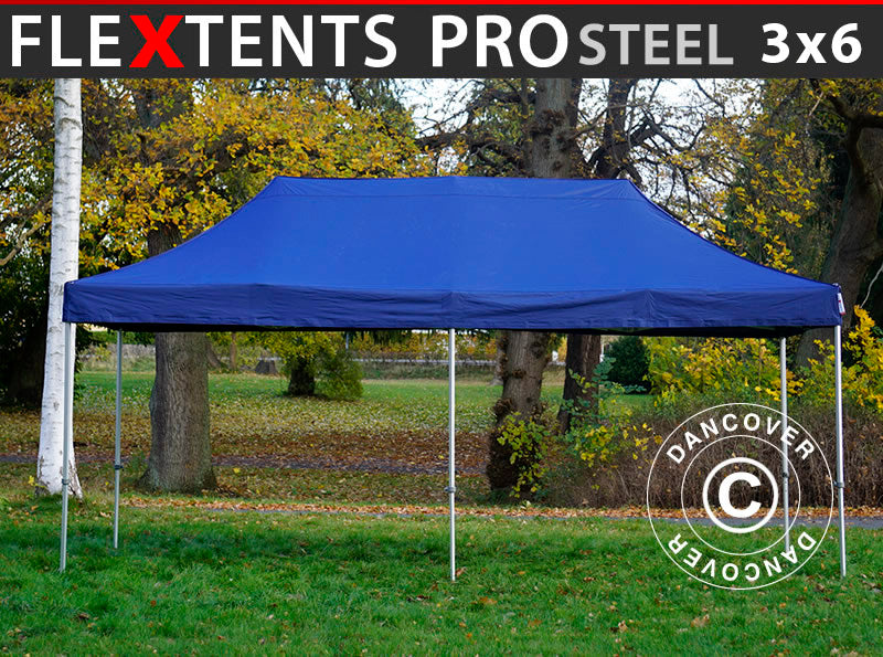 Foldetelt FleXtents PRO Steel 3x6m Mørk blå