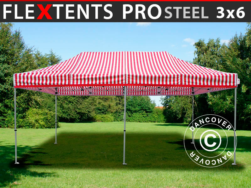 Foldetelt FleXtents PRO Steel 3x6m Stribet