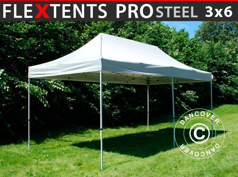 Foldetelt FleXtents PRO Steel 3x6m Sølv
