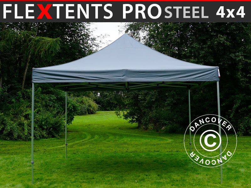 Foldetelt FleXtents PRO Steel 4x4m Grå