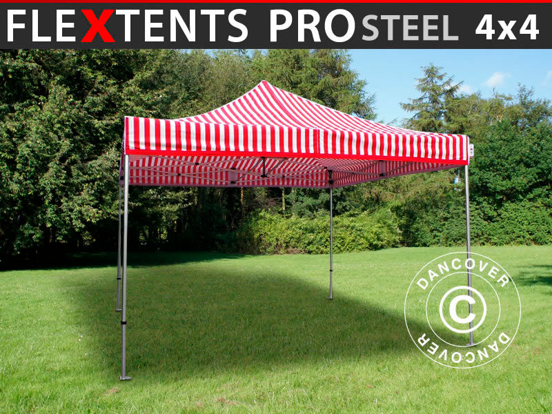 Foldetelt FleXtents PRO Steel 4x4m Stribet