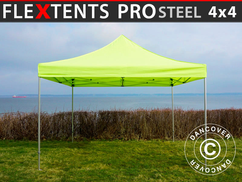 Foldetelt FleXtents PRO Steel 4x4m Neongul/Grøn