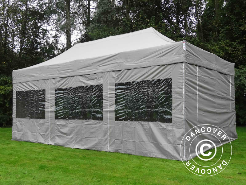 Foldetelt FleXtents PRO Steel 4x6m Latte, inkl. 8 sider