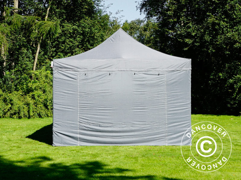 Foldetelt FleXtents PRO Steel 4x6m Grå, inkl. 8 sider