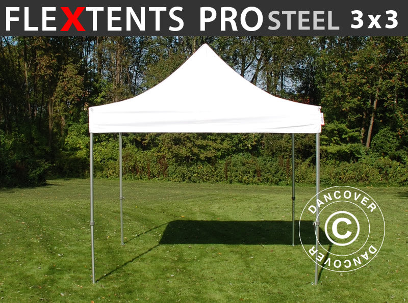 Foldetelt FleXtents PRO Steel 3x3m Hvid