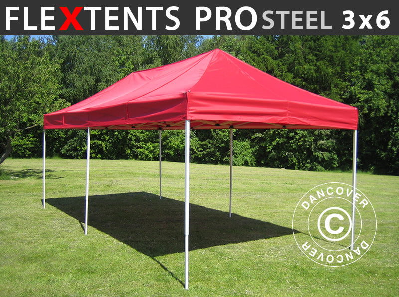 Foldetelt FleXtents PRO Steel 3x6m Rød