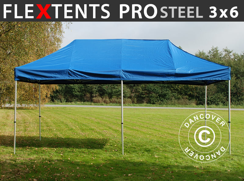 Foldetelt FleXtents PRO Steel 3x6m Blå