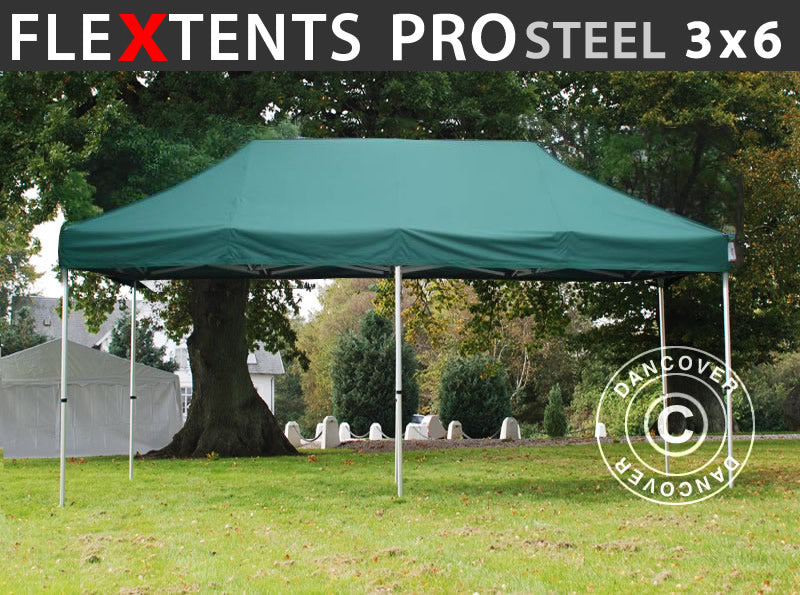 Foldetelt FleXtents PRO Steel 3x6m Grøn