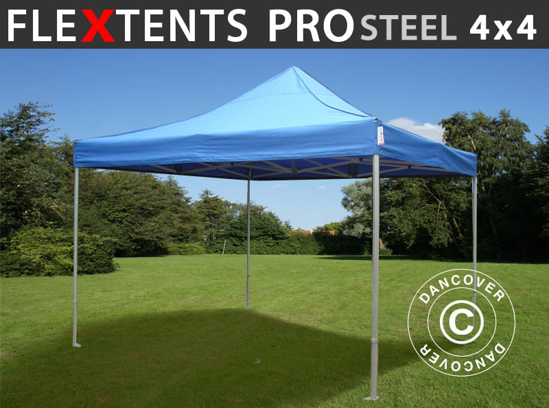 Foldetelt FleXtents PRO Steel 4x4m Blå