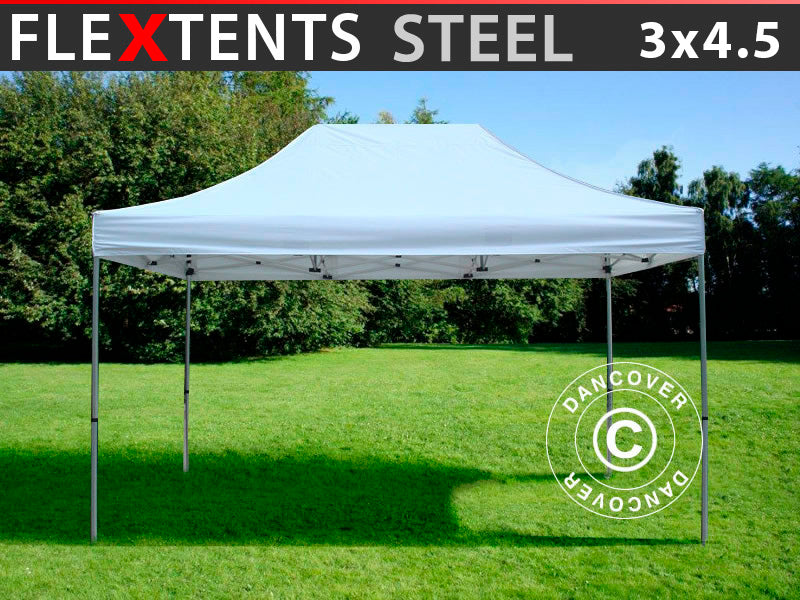 Foldetelt FleXtents Steel 3x4,5m, Hvid