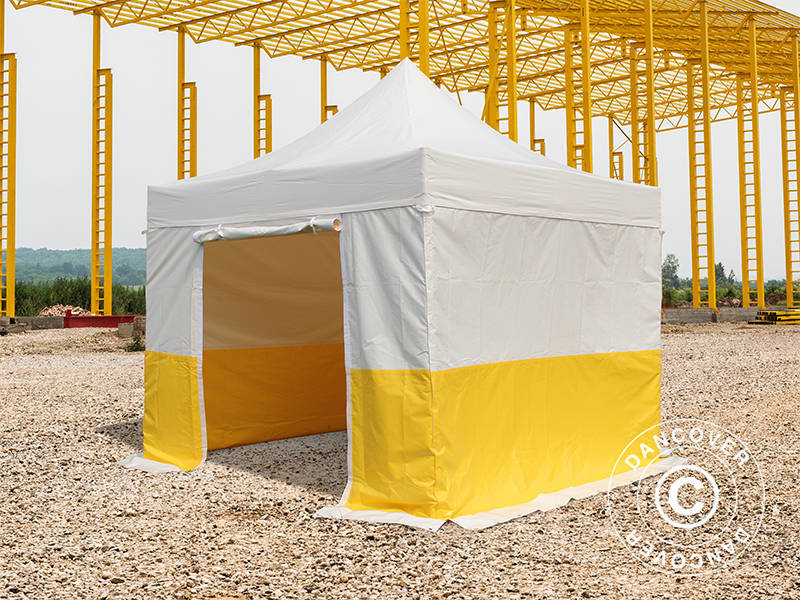Foldetelt FleXtents® PRO 3x3m, PVC, Arbejdstelt, Flammehæmmende, inkl. 4 sidevægge
