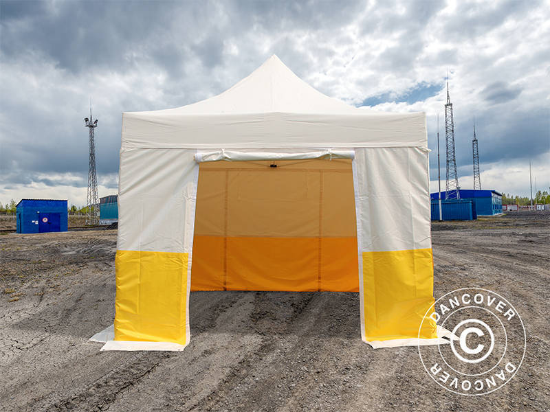 Foldetelt FleXtents® PRO 3x3m, PVC, Arbejdstelt, Flammehæmmende, inkl. 4 sidevægge