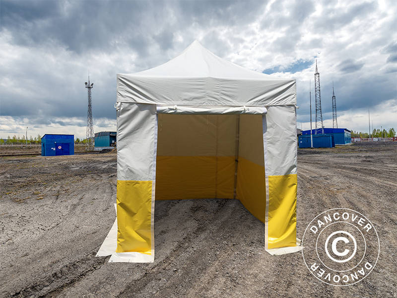 Foldetelt FleXtents® PRO 2,5x2,5m, PVC, Arbejdstelt, Flammehæmmende, inkl. 4 sidevægge