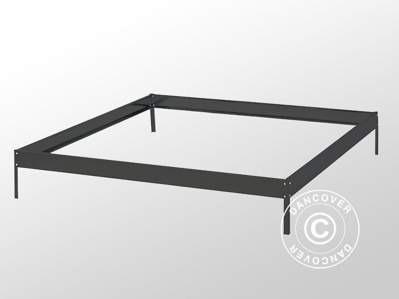 Drivhus Polycarbonat 5,89m², 1,9x3,1x2,05m m/sokkel, Sort