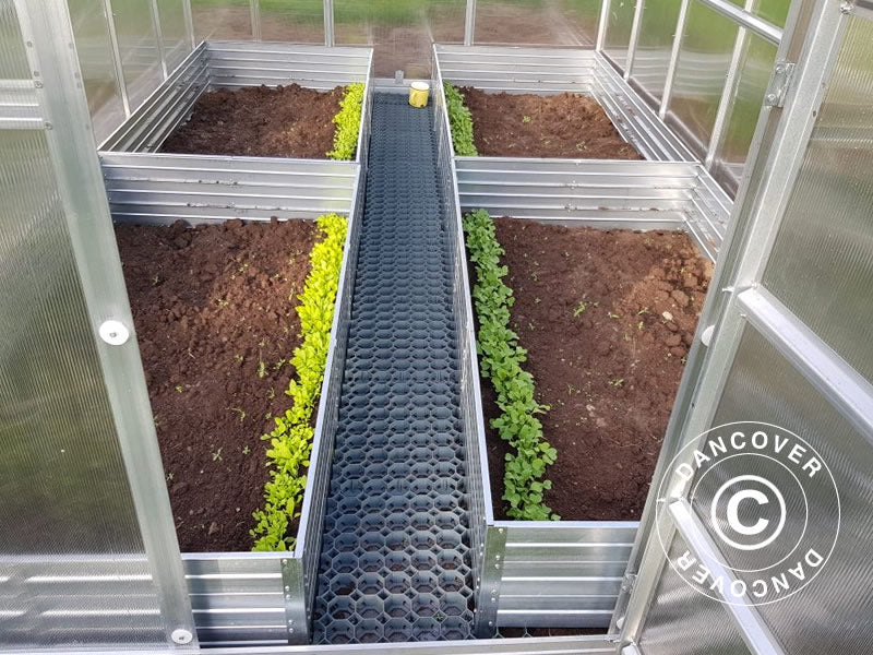 Højbed, 0,75x1,5x0,3m, Sølv