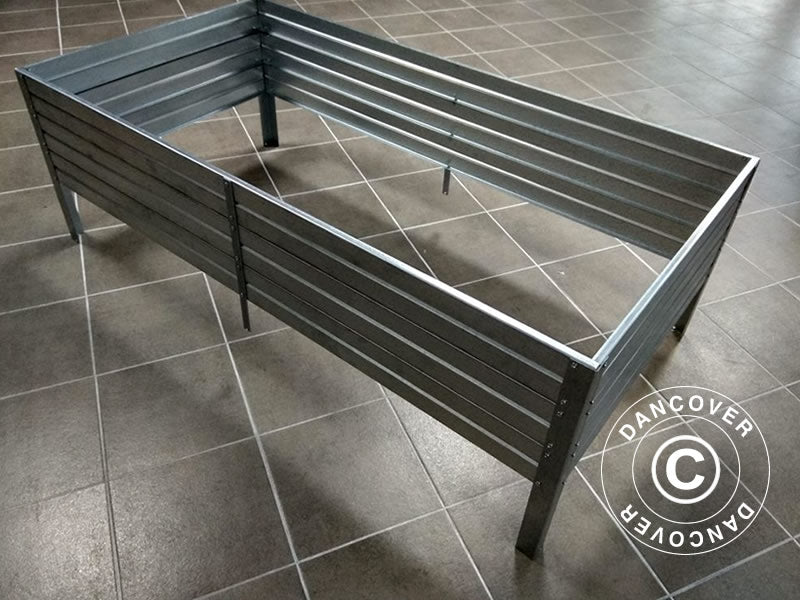 Højbed, 0,75x1,5x0,3m, Sølv