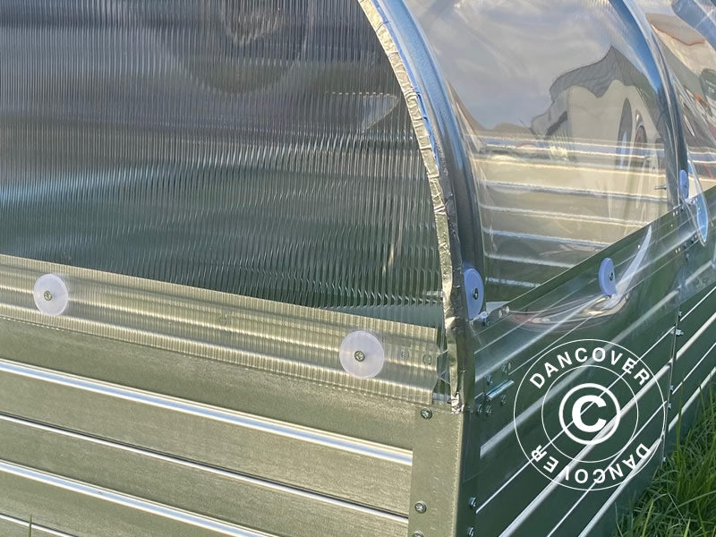 Højbed m/buet PVC Cover, 0,75x1,5x0,75m, Sølv