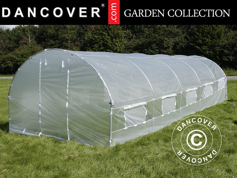 Polytunnel Drivhus 4x8x2m, 32m², Transparent
