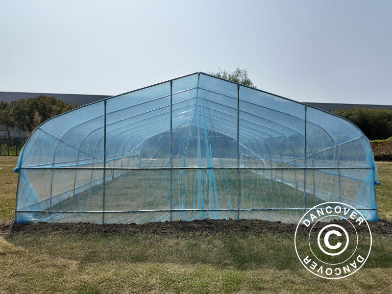 Polytunnel drivhus, 6x20x2,5m, 100-micron PO film, Transparent