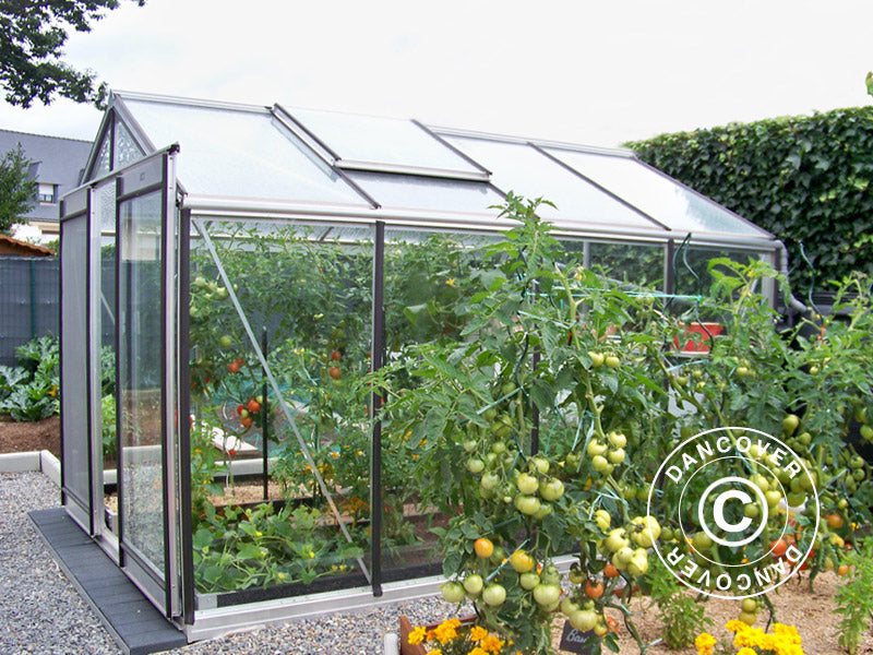 ACD Drivhus glas, FLORA 6,9m², 2,32x2,98x2,35m, Sølv