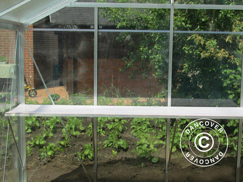 ACD Drivhus glas, FLORA 11,3m², 3,06x3,71x2,59m, Sølv