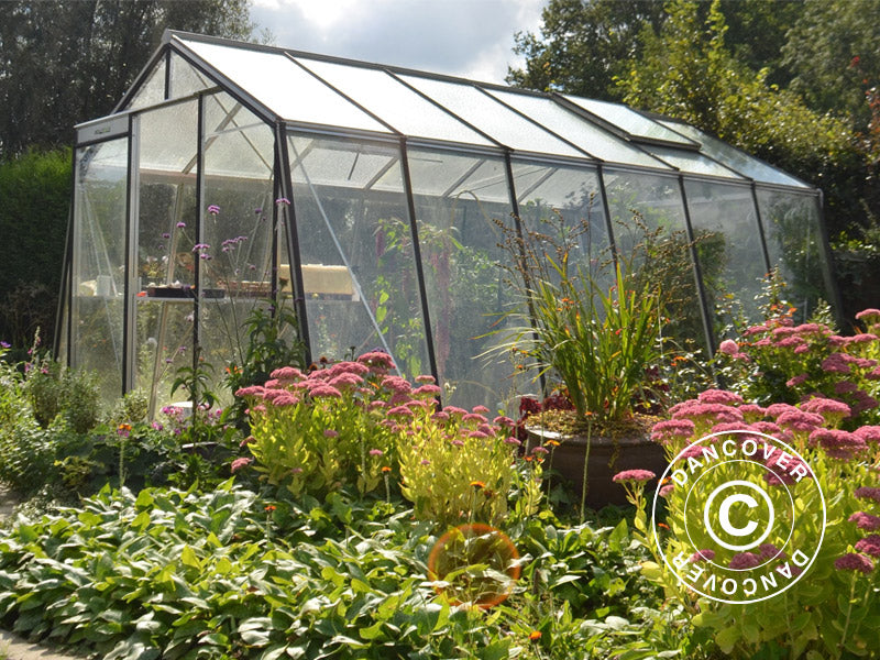 ACD Drivhus glas, VESTA 13,6m², 3,06x4,45x2,37m, Sølv