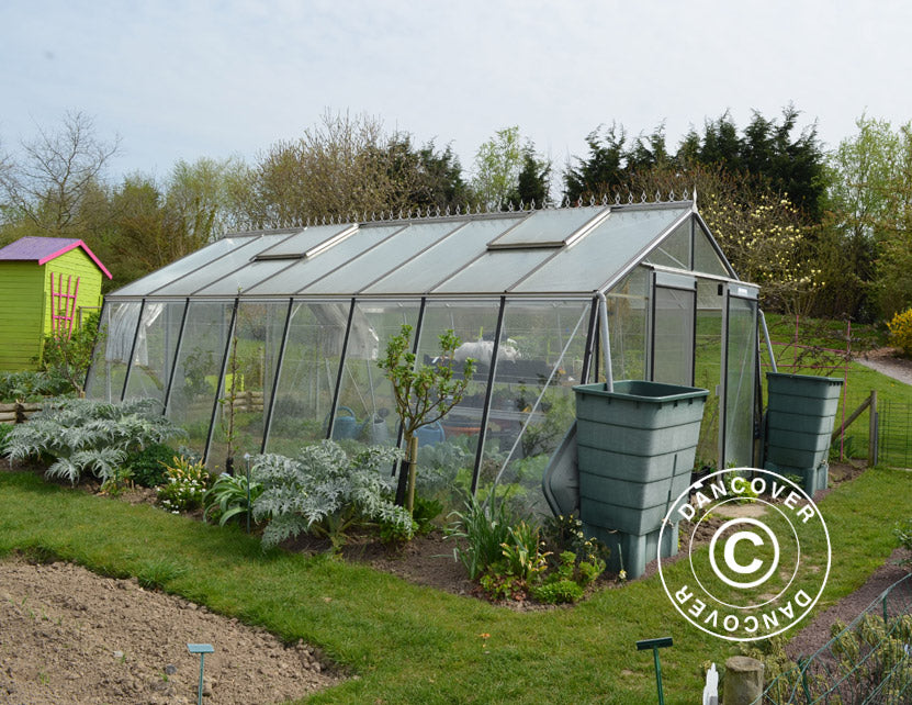 ACD Drivhus glas, VESTA 22,5m², 3,8x5,93x2,53m, Sølv