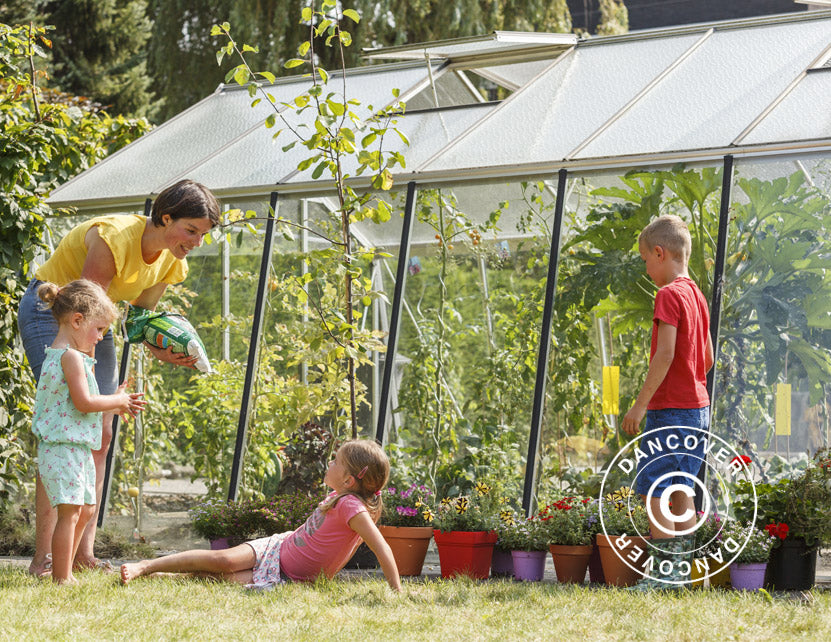 ACD Drivhus glas, VESTA 22,5m², 3,8x5,93x2,53m, Sølv