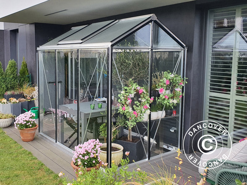 ACD Drivhus glas, PICCOLO 4,7m², 1,59x2,98x2,21m, Sølv