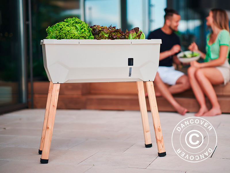 Højbed, SAMMY SALAD, m/låg og vandbeholder, Lysegrå