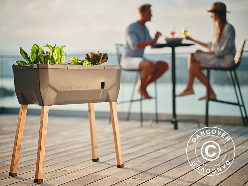 Højbed, SAMMY SALAD, m/låg og vandbeholder, Antracit