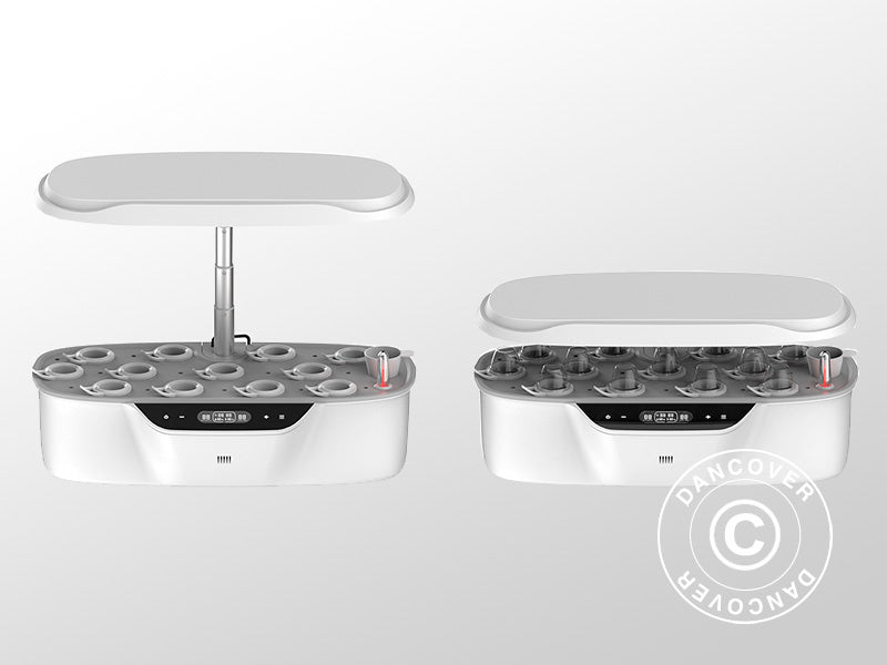 Hydroponisk plantekasse m/LED vækstlys, 0,204x0,40x0,195m, Hvid