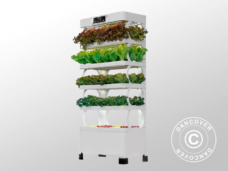 Hydroponisk vækstskab m/LED, 0,77x0,4x1,7m, Hvid