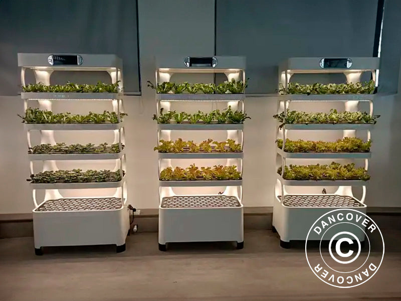 Hydroponisk vækstskab m/LED, 0,77x0,4x1,7m, Hvid