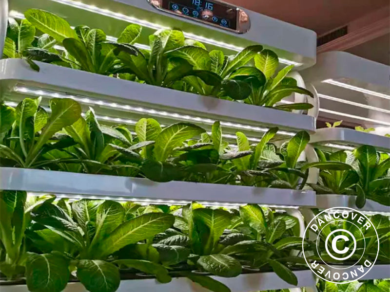 Hydroponisk vækstskab m/LED, 0,77x0,4x1,7m, Hvid