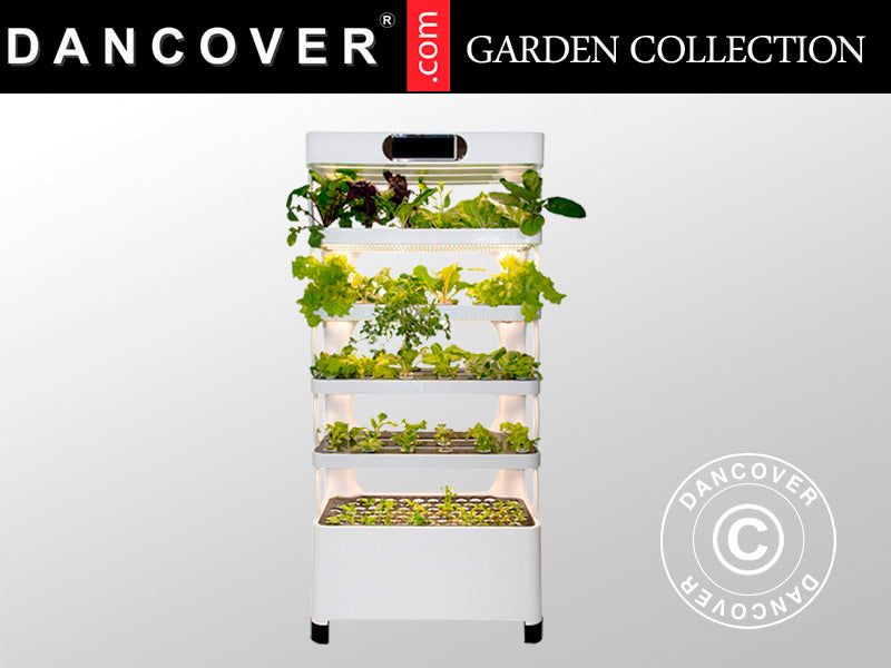 Hydroponisk vækstskab m/LED, 0,77x0,4x1,7m, Hvid