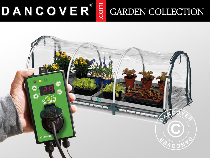 Minidrivhus propagator JUMBO XXL m/varmemåtte, 60x130x50cm, Transparent