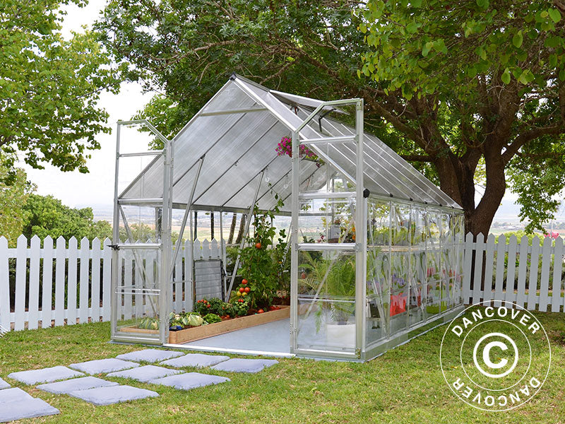 Drivhus polycarbonat Balance 8,9m², Palram/Canopia, 2,44x3,67x2,29m Sølv