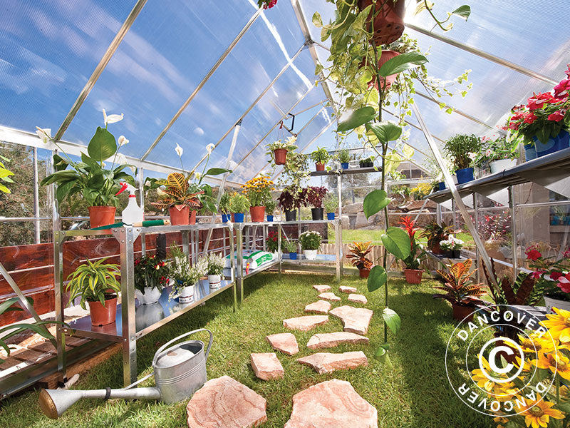 Drivhus polycarbonat Balance 8,9m², Palram/Canopia, 2,44x3,67x2,29m Sølv