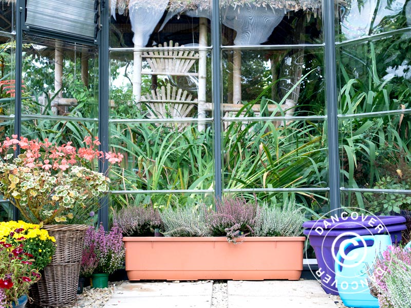 Orangeri, drivhus polycarbonat OASIS, Sekskantet 3,91m², Palram/Canopia, 2,13x2,47x2,67m, Antracit