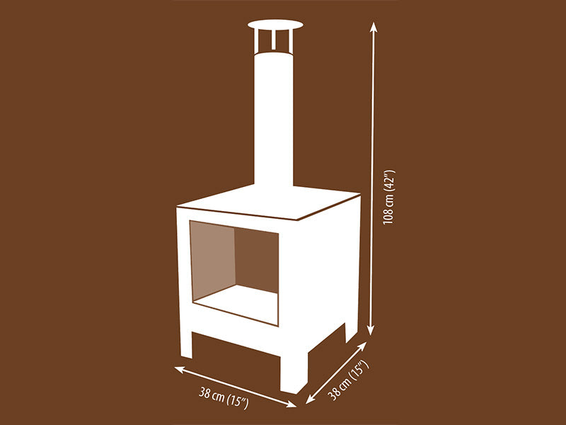 Havepejs, 38x38x108cm, Rustfarvet