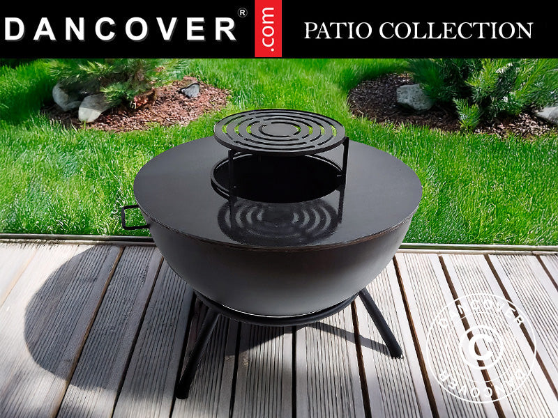 Bålfad Halvkugle, Ø60x40/65cm, Sort